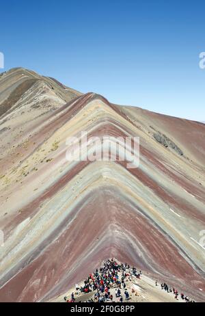 Blick auf Rainbow Mountain. Cusco Region, Peru Stockfoto