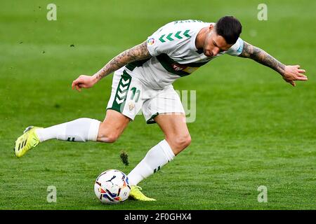 ELX, SPANIEN - MÄRZ 6: Tete Morente von Elche CF beim La Liga Santander Spiel zwischen Elche CF und Sevilla FC im Estadio Manuel Mart’Nez Valero on Stockfoto