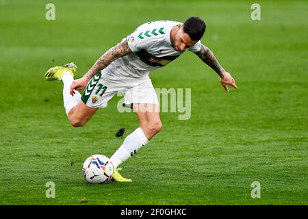 ELX, SPANIEN - MÄRZ 6: Tete Morente von Elche CF beim La Liga Santander Spiel zwischen Elche CF und Sevilla FC im Estadio Manuel Mart’Nez Valero on Stockfoto