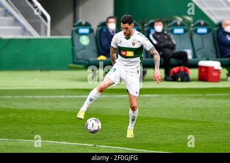 ELX, SPANIEN - MÄRZ 6: Tete Morente von Elche CF beim La Liga Santander Spiel zwischen Elche CF und Sevilla FC im Estadio Manuel Mart’Nez Valero on Stockfoto
