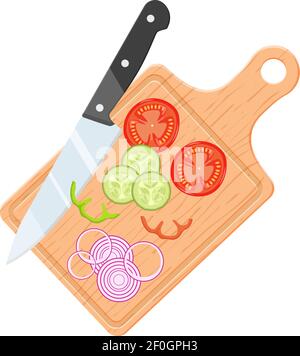 Set von Gemüse für Salat Stock Vektor