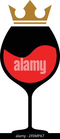 Abstrakt rot Wein König Symbol Logo Vektor Konzept Design Stock Vektor