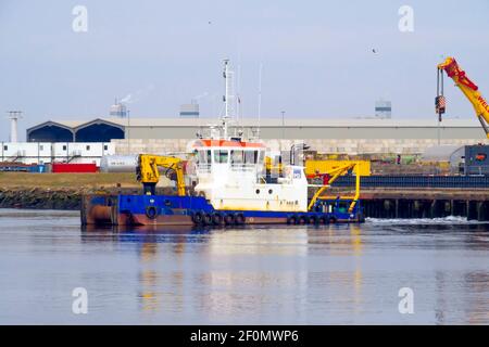 Tees Guardian Stopfer Schlepper arbeiten auf dem Fluss Tees in Central Middlesbrough Stockfoto