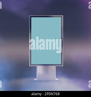 Schwarzer vertikaler Mockup-Monitor auf dem Hintergrund der Beinfarbe. Stockfoto