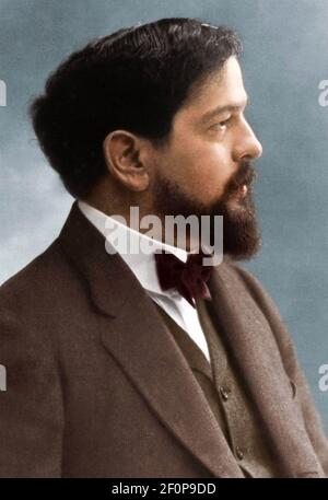 CLAUDE DEBUSSY (1862-1918) französischer Komponist um 1908 Stockfoto