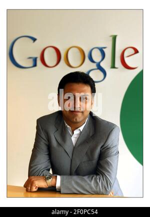 Nikesh Arora..... Googles Top-Mann in Europa, in ihren Büros im Zentrum von London.pic David Sandison 31/5/2005 Stockfoto