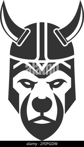 Bear viking Symbol Logo Vektor Konzept Design Stock Vektor