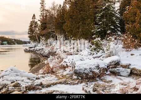 Fathom Five National Park Gray Sauble County Bruce Peninsula Ontario Kanada Stockfoto