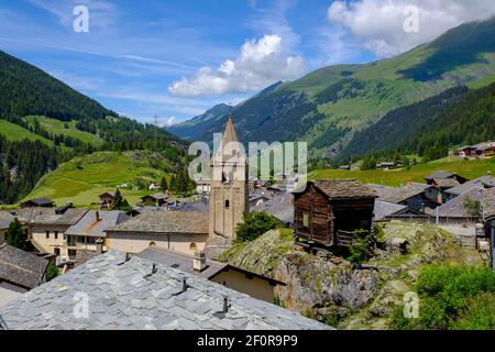 Bourg-Saint-Pierre, am Grossen St. Bernard Pass, Col du Grand Saint-Bernard, Val D'Entremont, Wallis, Schweiz Stockfoto