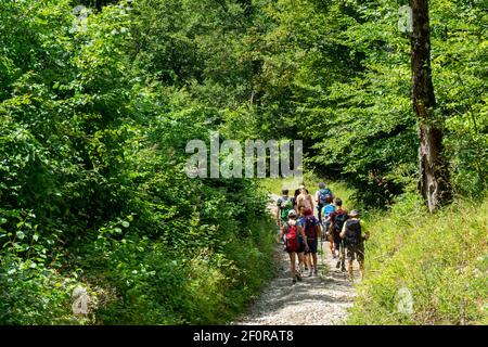 Italien Bologna Florenz zu Fuß, Wanderung von Dei Trekking auf dem toskanisch-emilianischen Apennin Stockfoto