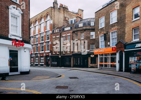 London, UK - März 2021 : Smithfield, London mit leeren Straßen in der dritten nationalen Sperre Stockfoto