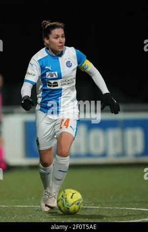 Niederhasli, Zürich. März 2021, 06th. 6th. März 2021, Niederhasli, GC/Campus, AXA Women's Super League: Grasshopper Club Zürich - BSC YB-Women, # 24 Laura Walker (GC) in Aktion, am Ball (Schweiz/Kroatien OUT) Credit: SPP Sport Pressefoto. /Alamy Live Nachrichten Stockfoto