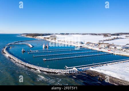 Marina von Groemitz im Winter, Ostseeküste, Groemitz, Schleswig Holstein, Deutschland Stockfoto