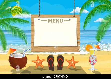 Poster zum Sommer am Meer Stock Vektor