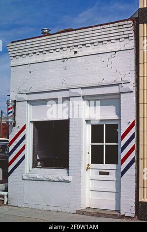 1980s Vereinigte Staaten - Brannan's Barber Shop Cheyenne Wyoming ca. 1980 Stockfoto