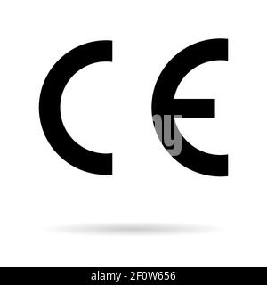 CE-Zeichen Symbol für conformite europeenne, sauber Etikett Produkt, Informationen Vektor Illustration Zeichen . Stock Vektor