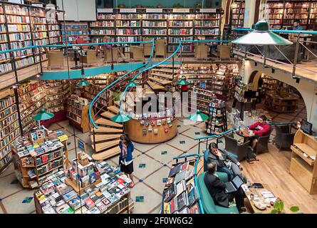 El Pendulo Buchhandlung und Cafeteria, Polanco, Mexiko-Stadt, Mexiko Stockfoto