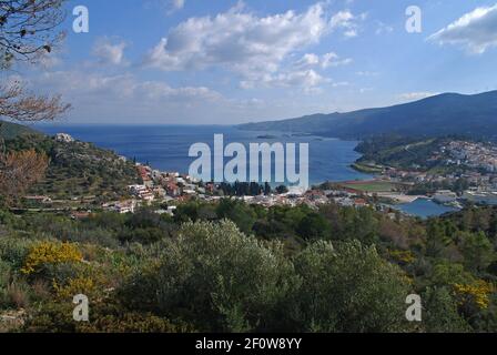 Poros Stadt, Griechenland, Attika / Wunderschöne Poros / Saronische Insel Stockfoto