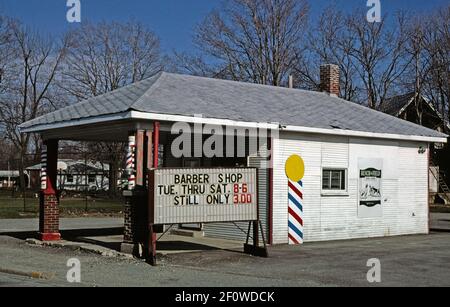 1980s Vereinigte Staaten - Barber Shop MCCORDSVILLE Idaho Ca. 1980 Stockfoto