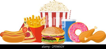 Farbenfrohes Fast Food Stock Vektor