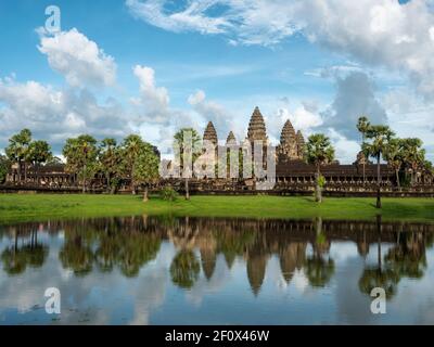 Alte Ruinen des Angkor Wat Tempels in Siem Reap, Kambodscha. Stockfoto