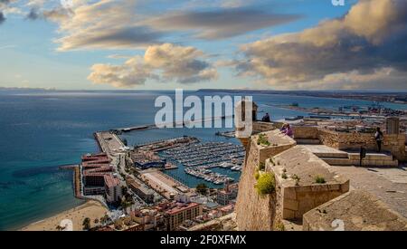 Santa Barbara Castle, Alicante, Costa Blanca, Spanien Stockfoto