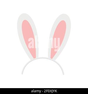 Osterhase Kaninchen Ohren Kopfband Vektor-Symbol isoliert auf weißem Hintergrund. Stock Vektor