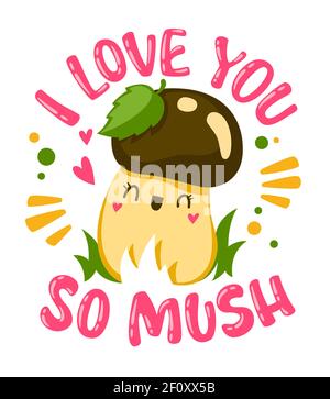 Lustige Lettering Wortspiel - Ich liebe dich so musch. Stock Vektor