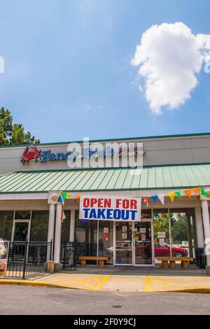 Snellville, GA / USA - 07 20 20: Fancy Krab Seafood Restaurant Stockfoto