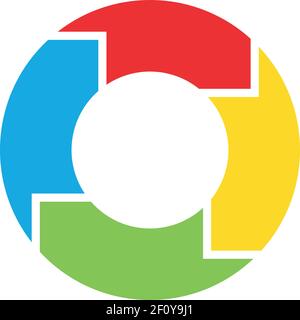 4 Pfeile im Kreis Stock Vektor