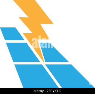 Solar Power Symbol Blitz Symbol Logo Design Vektor Illustration Stock Vektor