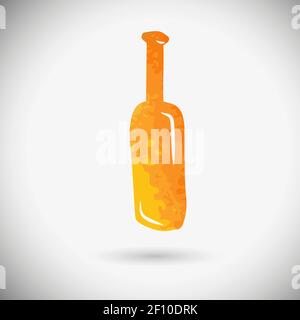 Eine bunte Flasche Wein. Vektorgrafik Stock Vektor