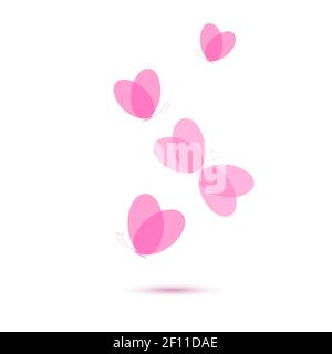 Symbol Logo Butterflys. Schmetterlingsherz. Vektorgrafik Stock Vektor