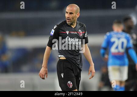 Neapel, Italien. März 2021, 07th. Rodrigo Palacio Spieler von Bologna, während der italienischen Serie EIN Spiel zwischen Napoli gegen Bologna, Endergebnis 3-1, Spiel im Diego Armando Maradona Stadion gespielt. Italien, 07. März 2021. (Foto von Vincenzo Izzo/Sipa USA) Quelle: SIPA USA/Alamy Live News Stockfoto