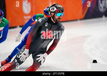 Charles Hamelin KANN während der ISU-Weltmeisterschaft Short Track 2021 am 5 2021. März in Dordrecht Niederlande Credit: SCS/Sander Chamid/AFLO/Alamy Live News Stockfoto