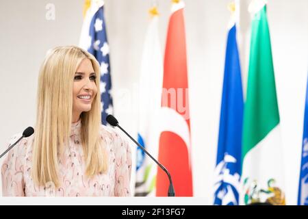 Berater des Präsidenten Ivanka Trump Adressen der G20 Womenâ €™s Empowerment Event in Osaka Japan Samstag, 29 2019. Juni. Stockfoto