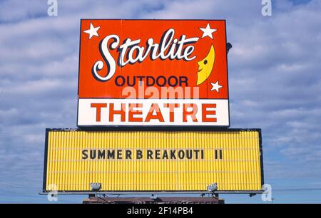 Star-Lite Drive-in Theater Schild Route 85 Minot North Dakota Ca. 1987 Stockfoto