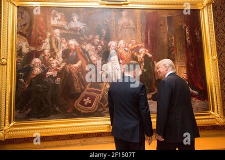 Präsident Donald Trump und Präsident Andrzej Duda im Juli 6 2017 Stockfoto