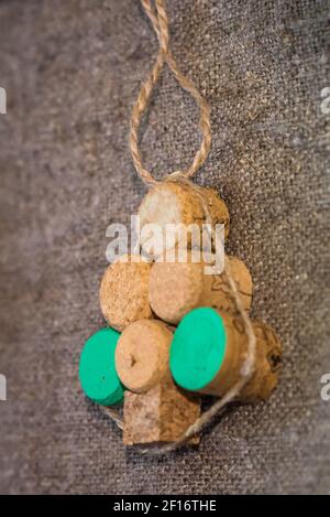 Korken aus Wein wie weihnachtsbaum Stockfoto