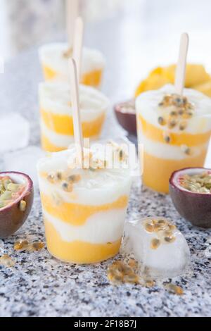 Hausgemachte Eis am Stiel Stockfoto