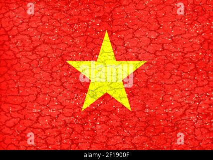 Vietnam Grunge Stil National Flagge Stockfoto