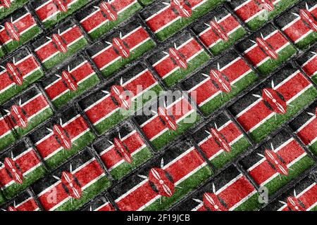 Kenia Flagge Urban Grunge Muster Stockfoto