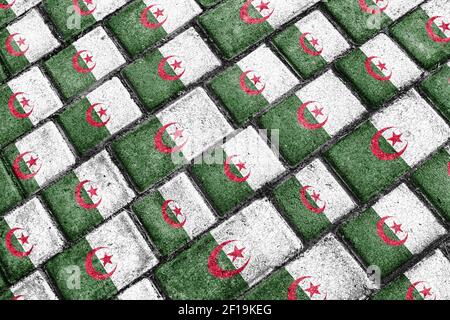 Algerien Flagge Urban Grunge Muster Stockfoto