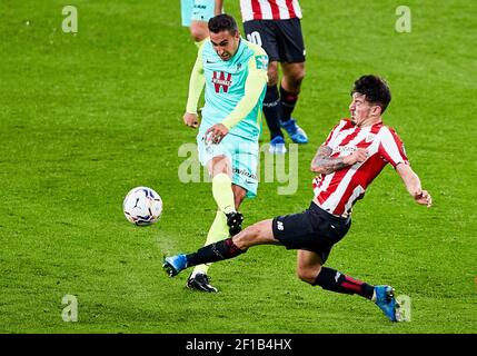 Angel Montoro von Granada CF und Unai Vencedor von Athletic Club während des spanischen Fußballspiels La Liga zwischen Athletic Club und Granada CF am 7. März 2021 im San Mames Stadion in Bilbao, Spanien - Foto Inigo Larreina / Spanien DPPI / DPPI / LiveMedia Stockfoto