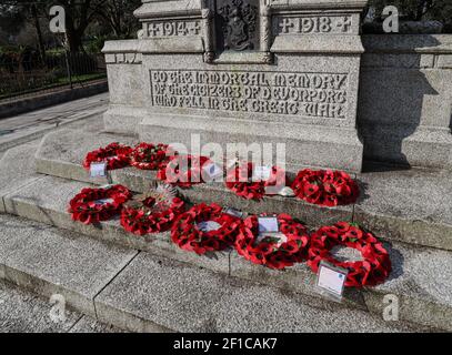 Das Denkmal zum Ersten Weltkrieg im Devonport Park in Plymouth. Wird oft als Volkspark bezeichnet Stockfoto