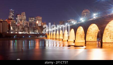 Saint Paul Minnesota Hauptstadt Skyline Mississippi River Ramsey County Stockfoto