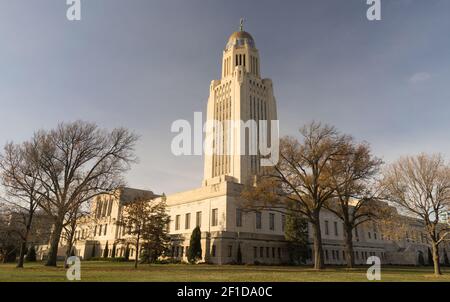 Lincoln Nebraska Capital Building Government Kuppel-Architektur Stockfoto