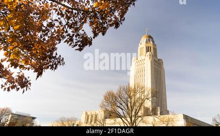 Lincoln Nebraska Capital Building Government Kuppel-Architektur Stockfoto