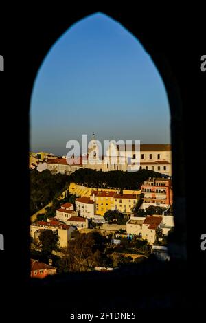 Graça Aussichtspunkt und Kirche in Lissabon, Portugal Stockfoto