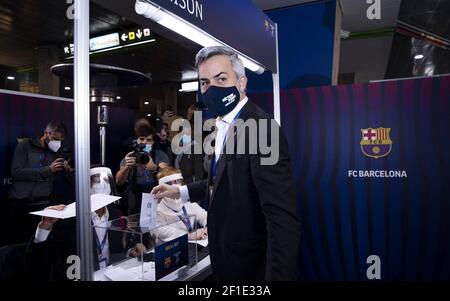 Barcelona, Spanien. März 2021, 07th. Mitglieder, Spieler und Manager des FC Barcelona kommen, um bei den Präsidentschaftswahlen des FC Barcelona im Camp Nou Stadion in Barcelona am 7. März 2021 im Bild abzustimmen: Víctor Font Socios, Jugadores y directivos del FC Barcelona acuden a votar en las elecciones presidenciales del FC Barcelona al Estadio Camp Nou en Barcelona el 7 de Marzo de 2021 en la foto: Víctor Font POOL/FC Barcelona/Cordon Pressebilder sind nur für redaktionelle Verwendung bestimmt. Nur für den freien Vertrieb, NICHT ZUM VERKAUF. Pflichtschein: © FC Barcelona Kredit: CORDON PRESS/Alamy Live News Stockfoto